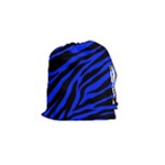 blue zebra Drawstring Pouch (Small)