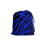 blue zebra Drawstring Pouch (Medium)