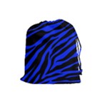 blue zebra Drawstring Pouch (Large)