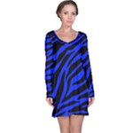 blue zebra Long Sleeve Nightdress