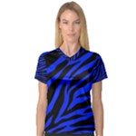 blue zebra Women s V-Neck Sport Mesh Tee