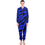 blue zebra Hooded Jumpsuit (Ladies)