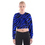 blue zebra Women s Cropped Sweatshirt