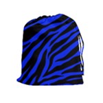 blue zebra Drawstring Pouch (XL)