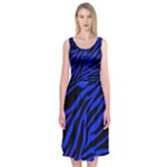 blue zebra Midi Sleeveless Dress