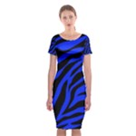 blue zebra Classic Short Sleeve Midi Dress