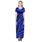 blue zebra Short Sleeve Maxi Dress