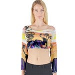 Indian Elephants Long Sleeve Crop Top (Tight Fit)