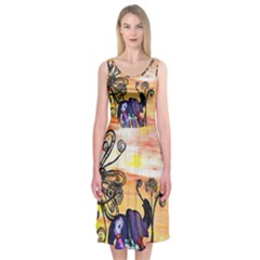 Indian Elephants Midi Sleeveless Dress from ArtsNow.com