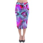 Crystal Northern Lights Palace, Abstract Ice  Midi Pencil Skirt