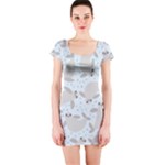 Manatees Short Sleeve Bodycon Dress