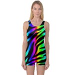 Zebra Rainbow One Piece Boyleg Swimsuit