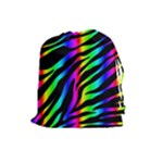 Zebra Rainbow Drawstring Pouch (Large)