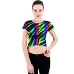 Zebra Rainbow Crew Neck Crop Top