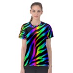 Zebra Rainbow Women s Sport Mesh Tee