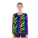 Zebra Rainbow Women s Long Sleeve Tee