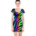 Zebra Rainbow Short Sleeve Bodycon Dress