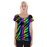 Zebra Rainbow Women s Cap Sleeve Top