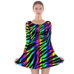 Zebra Rainbow Long Sleeve Skater Dress