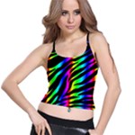 Zebra Rainbow Spaghetti Strap Bra Top