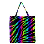 Zebra Rainbow Grocery Tote Bag