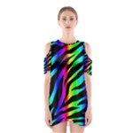 Zebra Rainbow Women s Cutout Shoulder One Piece