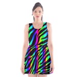 Zebra Rainbow Scoop Neck Skater Dress