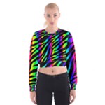 Zebra Rainbow Women s Cropped Sweatshirt