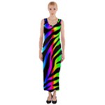 Zebra Rainbow Fitted Maxi Dress