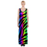 Zebra Rainbow Maxi Thigh Split Dress