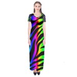 Zebra Rainbow Short Sleeve Maxi Dress