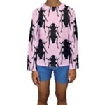 Pink Roaches Kid s Long Sleeve Swimwear