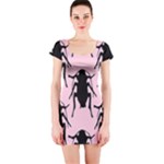 Pink Roaches Short Sleeve Bodycon Dress