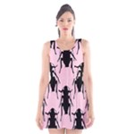 Pink Roaches Scoop Neck Skater Dress