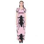 Pink Roaches Short Sleeve Maxi Dress