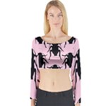 Pink Roaches Long Sleeve Crop Top (Tight Fit)