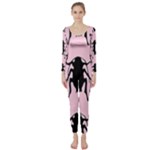 Pink Roaches Long Sleeve Catsuit