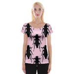 Pink Roaches Women s Cap Sleeve Top