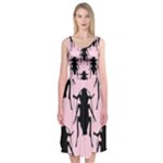 Pink Roaches Midi Sleeveless Dress