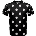 Polka Dots - Pastel Pink on Black Men s Cotton Tee