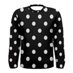 Polka Dots - Pastel Pink on Black Men s Long Sleeve T-shirt