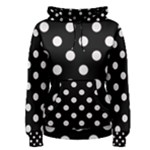 Polka Dots - Pastel Pink on Black Women s Pullover Hoodie