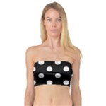 Polka Dots - Pastel Pink on Black Bandeau Top