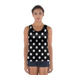 Polka Dots - Pastel Pink on Black Women s Sport Tank Top