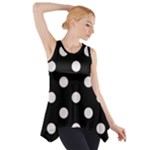 Polka Dots - Pastel Pink on Black Side Drop Tank Tunic