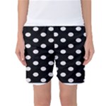 Polka Dots - Pastel Pink on Black Women s Basketball Shorts