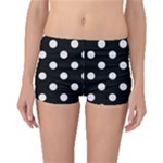 Polka Dots - Pastel Pink on Black Boyleg Bikini Bottoms