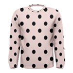 Polka Dots - Black on Misty Rose Pink Men s Long Sleeve T-shirt