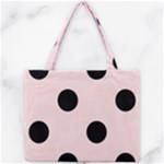 Polka Dots - Black on Misty Rose Pink Mini Tote Bag