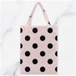 Polka Dots - Black on Misty Rose Pink Classic Tote Bag